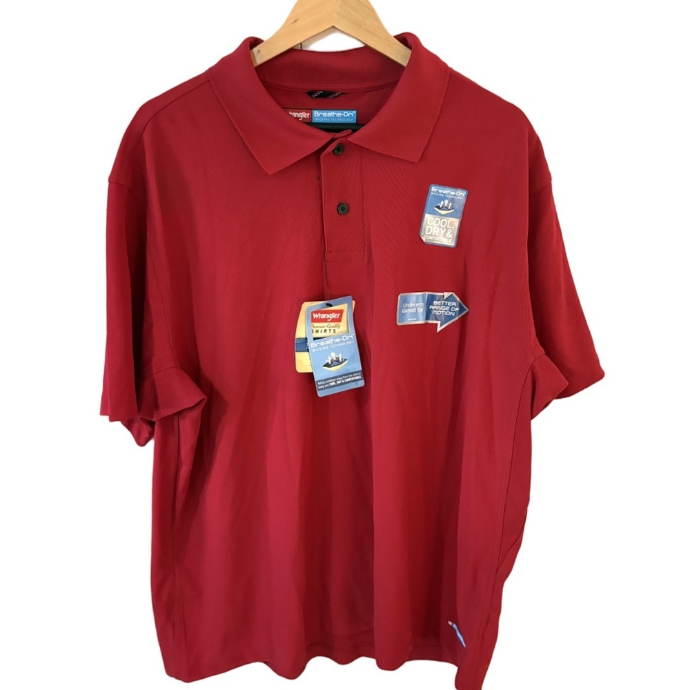 NWT Wrangler Vibrant Red Polo Shirt